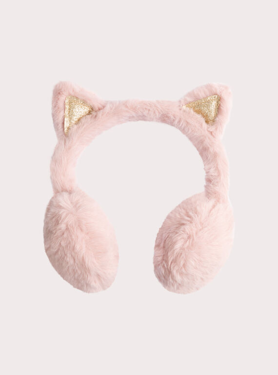 Pink earmuffs for girls    Heather purple hat for girls    Ecru Snood for girl VYAJOHEAR1 / 24WI01M1CAO303