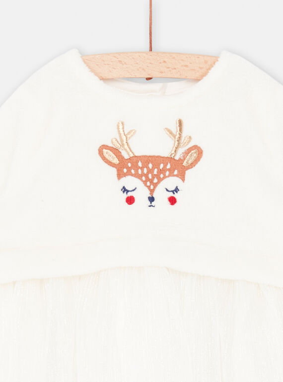 Baby girl's ecru Christmas dress SIWAYROB2 / 23WG09S1ROB001