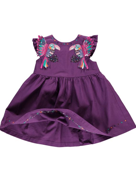 Baby girls' short-sleeved dress CIGAUROB3 / 18SG09L3ROB710
