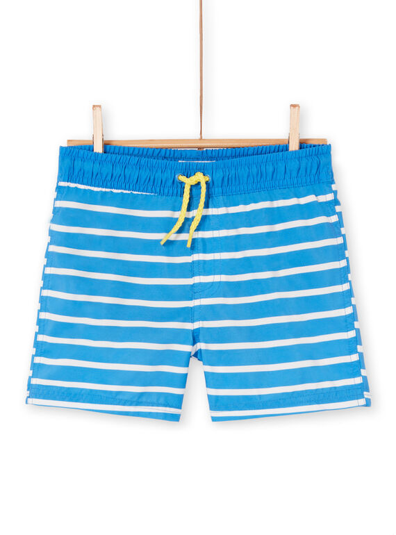 Blue and white bathing shorts for boys LYOMERBOXEX / 21SI02DBMAIC238