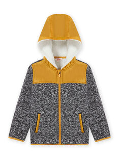 Child boy's black technical hooded zipped jacket MOJOTEKGIL2 / 21W902N1GIL090