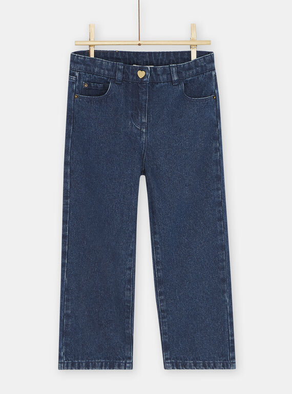 Girl's straight-cut raw jean 