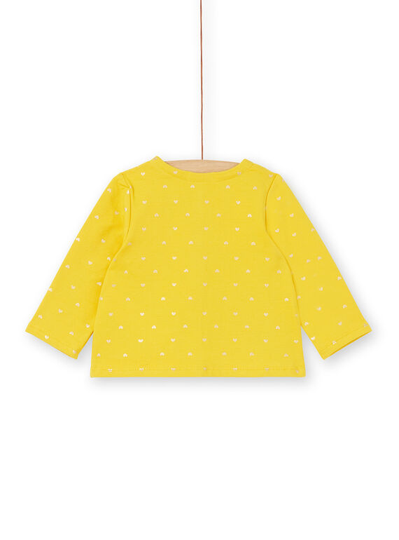 Yellow and gold vest with baby girl hearts print LIJOCAR2 / 21SG0943CAR106