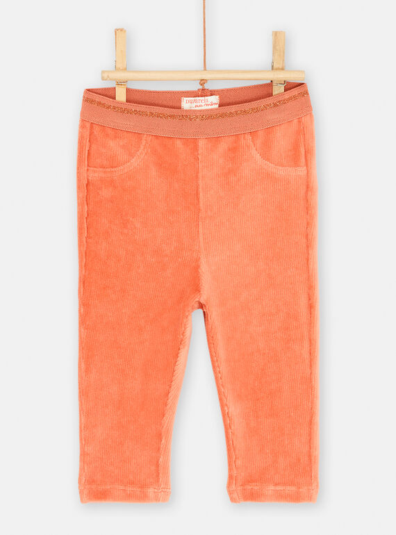 Orange corduroy pants SICOUPAN2 / 23WG09L2PANE406