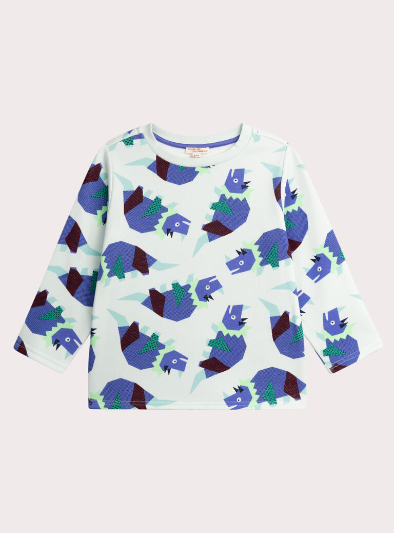 Printed pajamas in filled fleece for boys  VEGOPYJZOR / 24WH129APYJ213