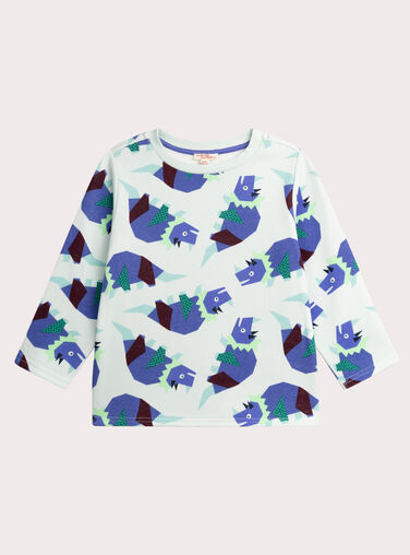 Printed pajamas in filled fleece for boys  VEGOPYJZOR / 24WH129APYJ213