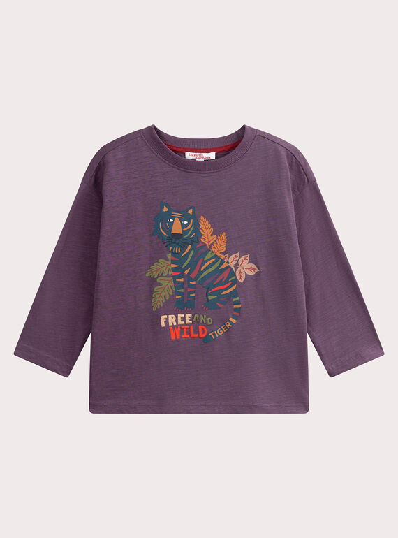 Boy's purple lion animation t-shirt VODATEE2 / 24W90221TML712
