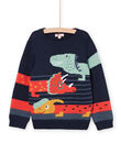 Long sleeve sweater with dinosaur design POPRIPUL / 22W902P1PUL705
