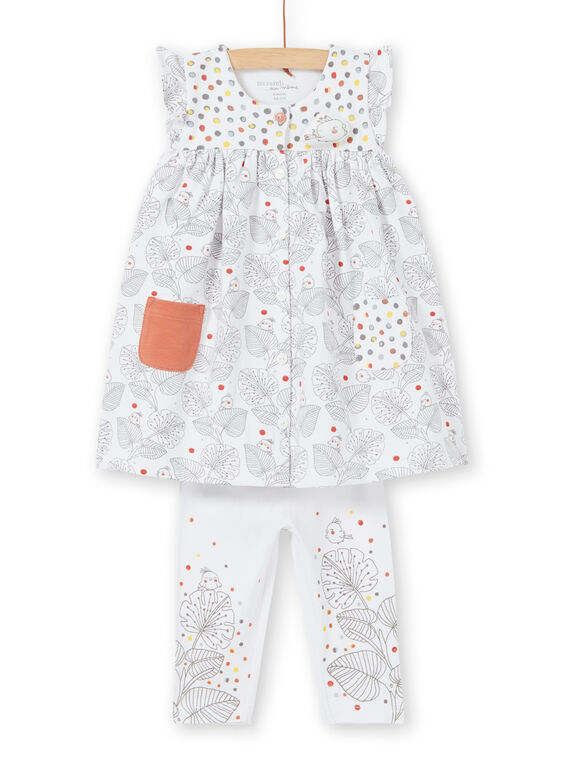 Short sleeve dress and leggings set birth girl LOU1ENS1 / 21SF03H2ENS000