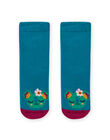 Turquoise blue socks with animal print baby girl MYIJOSOQB3 / 21WI0915SOQC217