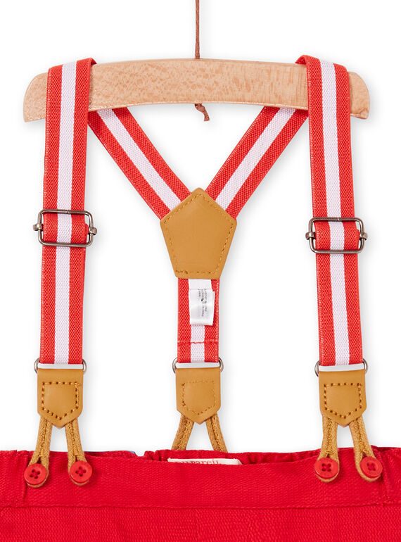 Red pants and suspenders baby boy LUVIPAN / 21SG10U1PANF515