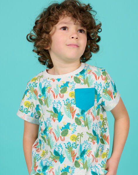 Child boy grey t-shirt with fancy print NOHOTI2 / 22S902T2TMCJ920