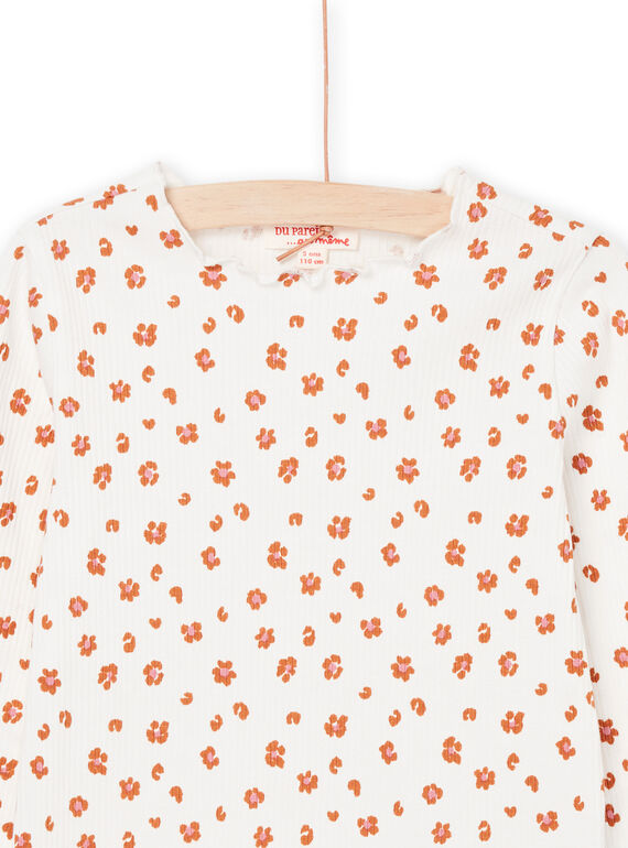 Ecru long sleeve t-shirt in RIB PAJOUTEE2 / 22W901B9TML001