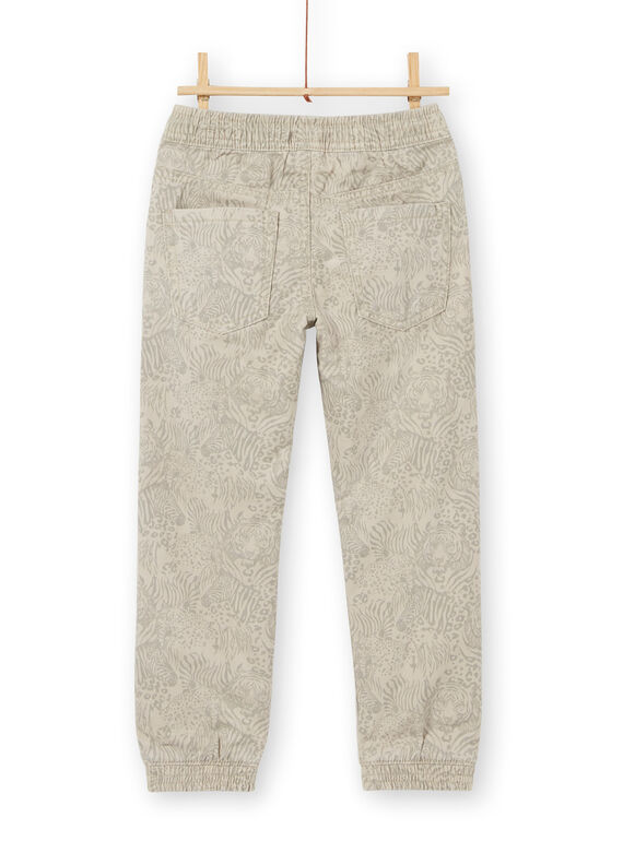 Grey cotton pants with wild animal print LOBLEPAN1 / 21S902J1PAN811