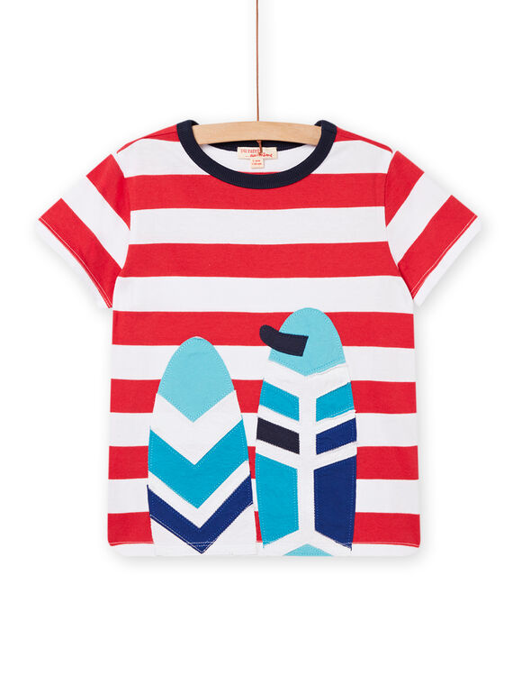 Red stripes T-shirt child boy NOFICTI5 / 22S902U2TMCF524