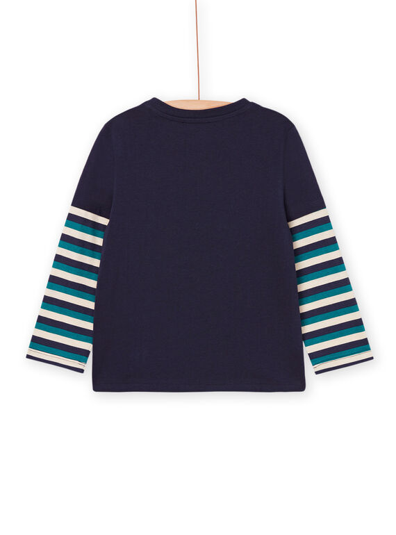 Striped long sleeve t-shirt with dinosaur design POPRITEE4 / 22W902P1TML705