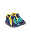 Navy blue and yellow booties with iguana design baby boy NUPANTIGUANE / 22KK3823D0A070
