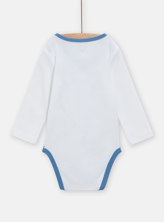 Set of 2 assorted blue and white baby boy bodysuits TEGABODMOUET / 24SH1463BOD020