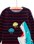 Shark print pajama set T-shirt and velvet pants PEGOPYJREQ / 22WH1233PYJ705