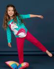 Children's pajamas turquoise girl unicorn pattern LEFAPYJLIC / 21SH1153PYJ209