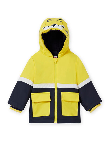 Baby boy yellow raincoat with tiger print MUGROIMP / 21WG1051IMP102