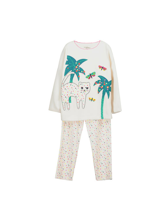 Girls' velour pyjamas FEFAPYJCAT / 19SH1141PYJ001