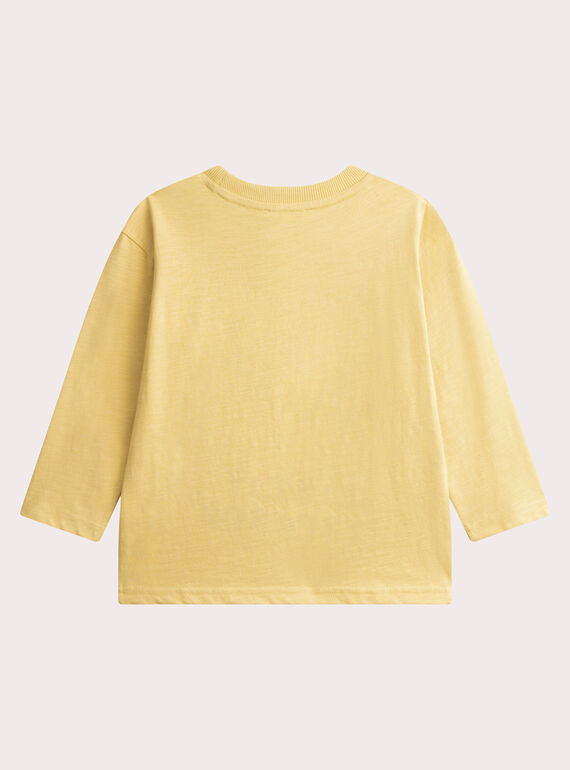 Long-sleeved pale yellow cowboy design T-shirt WOLANTEE2 / 25S90241TMLB102