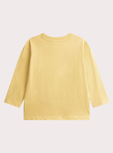 Long-sleeved pale yellow cowboy design T-shirt Long-sleeved pale yellow cowboy design T-shirt WOLANTEE2 / 25S90241TMLB102