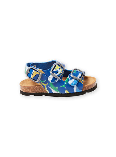 baby boy navy blue sandals with shark print LBGNUREQUIN / 21KK385CD0E070