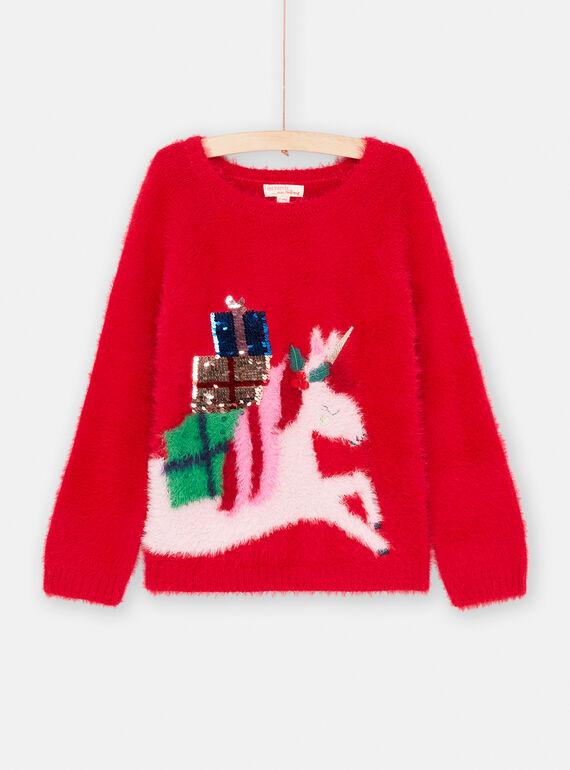 Girl's soft ruby sweater SAWAYPULL / 23W901S1PULF529
