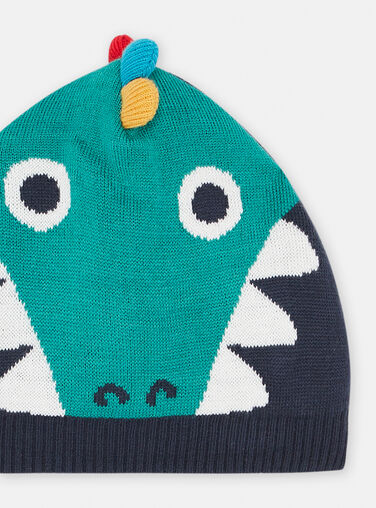 Blue beanie with crocodile animation SYOGROBON3 / 23WI0291BON705