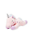 Boy's pink unicorn plush with little purple hearts JLicorne rose / 20T8GF1BPE2099