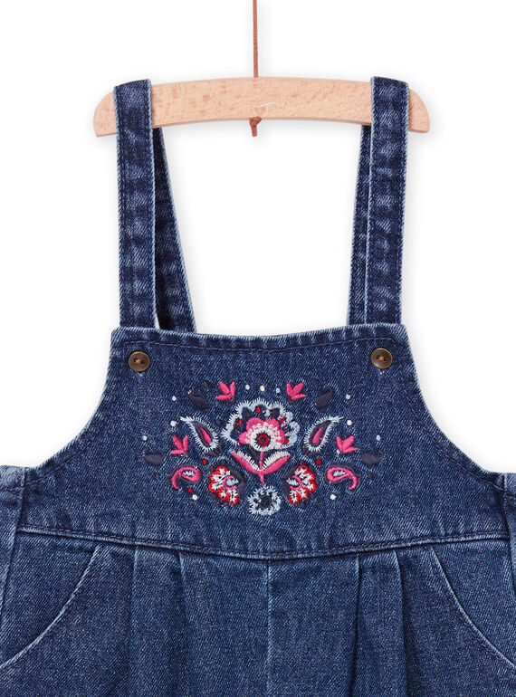 Denim dungarees with floral embroidery PIGOSAL / 22WG09O1SALP274