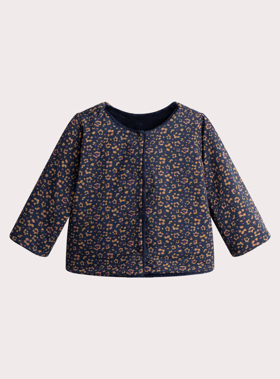 Reversible dark blue cardigan for baby girl  VIKOCAR3 / 24WG0933CARC205