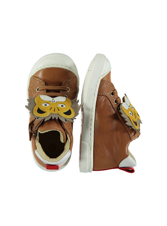 Baby boys' smart leather trainers. FBGBASLEO / 19SK3842D3F804