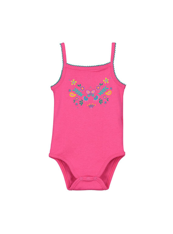 Baby girls' bodysuit with straps FEFIBODECO / 19SH13I2BDL330