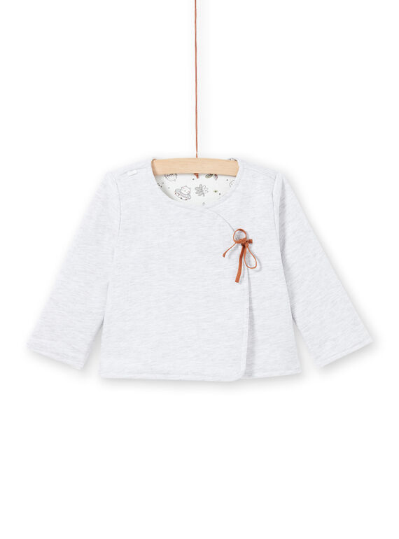 Grey and ecru jacket and sleep suit, fantasy print, mixed birth MOU1ENS1 / 21WF0542ENS001