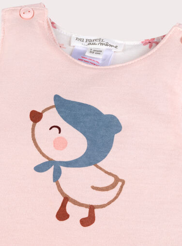 Reversible pink baby dungarees for girls  VOU1SAL1 / 24WF03C1SALD317