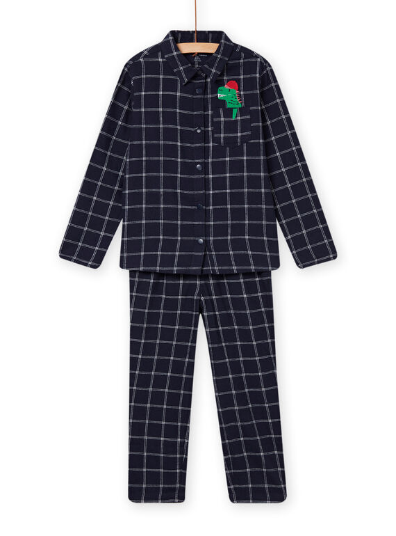 Child boy Christmas dinosaur checkered pajama set NEGOPYJFLA / 22SH12GAPYJ705