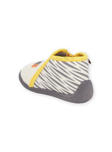 Baby boy's grey, grey and yellow zebra booties NUPANTZEBR / 22KK3822D0A943