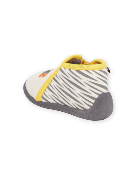 Baby boy's grey, grey and yellow zebra booties NUPANTZEBR / 22KK3822D0A943
