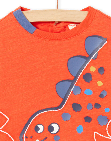 Baby boy red long sleeve dinosaur t-shirt MUPATEE2 / 21WG10H3TMLF524