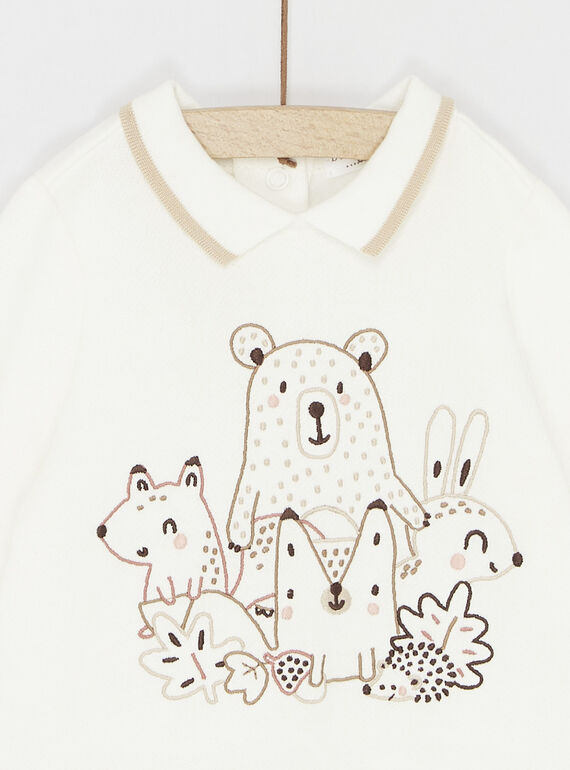 Off-white and sand animal print jumpsuit SOU1COM2 / 23WF0411CBLA001