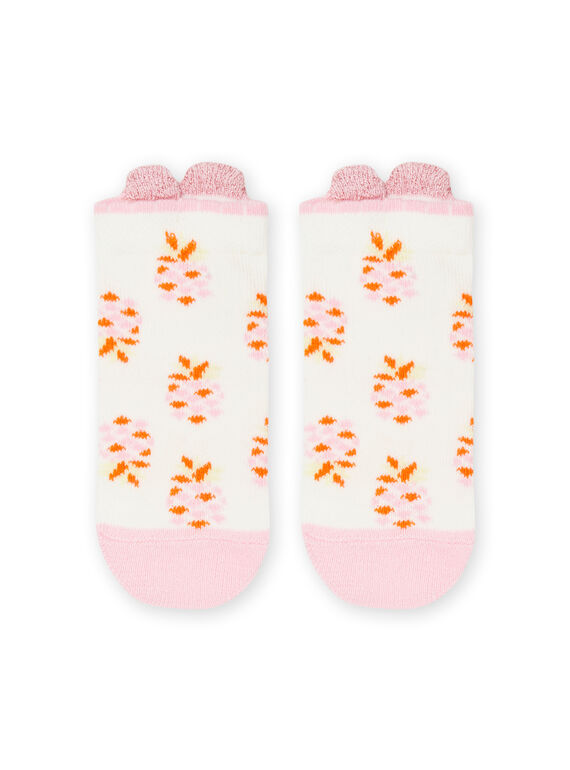 Pineapple printed ecru socks RYIEXOSOQ / 23SI0993SOQ001