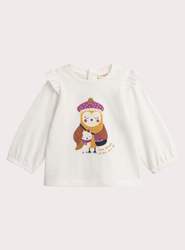  Long-sleeved T-shirt with owl animation  VIBATEE / 24WG09Q1TML001