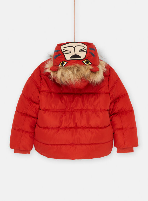 Red hooded down jacket SOGRODOU2 / 23W902D2D3E410