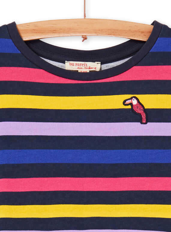 Black and blue striped dress LANAUROB2 / 21S901P1ROBC205