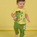 Baby boy yellow t-shirt with crocodile and frog animations