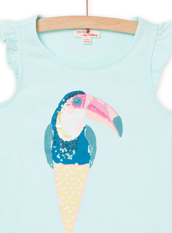 Child girl ice blue T-shirt NAFICDEB2 / 22S901U2DEB219