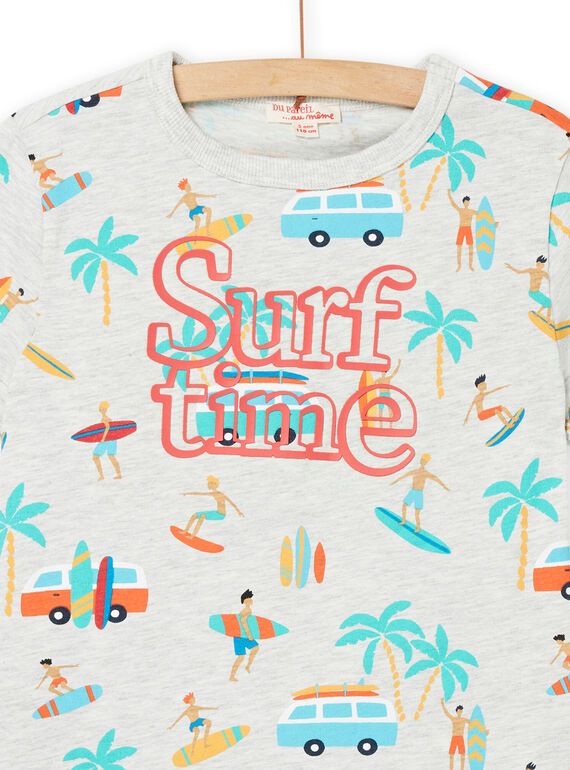 Grey mottled short sleeve t-shirt child boy NOWATI1 / 22S902V1TMCJ920